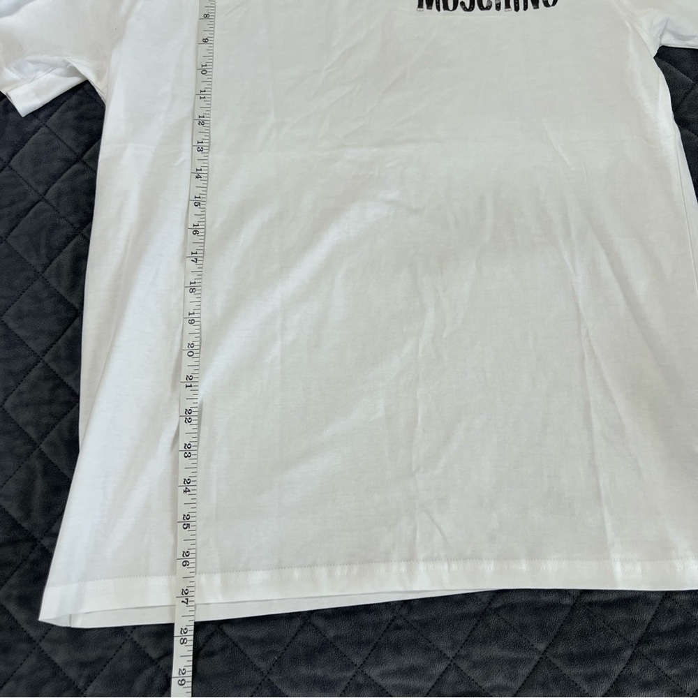 Moschino Couture Shirt Men Medium (IT 48) White Short Sleeve Logo Cotton B17 - Picture 4 of 7
